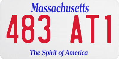 MA license plate 483AT1