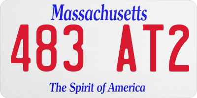 MA license plate 483AT2