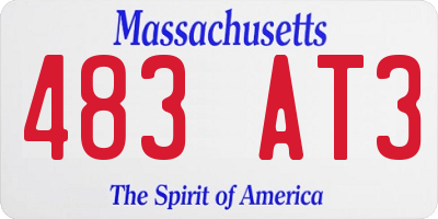MA license plate 483AT3