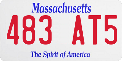 MA license plate 483AT5