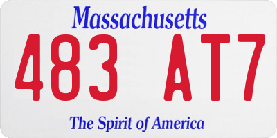 MA license plate 483AT7