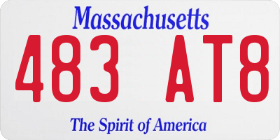 MA license plate 483AT8