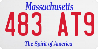 MA license plate 483AT9