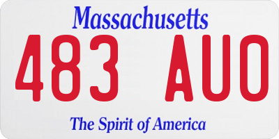 MA license plate 483AU0