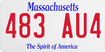 MA license plate 483AU4