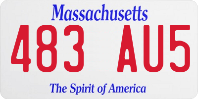 MA license plate 483AU5