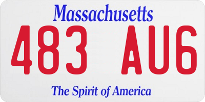MA license plate 483AU6