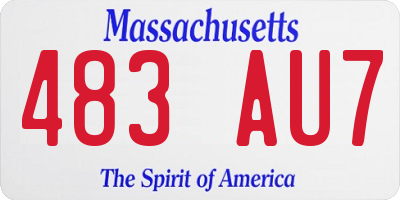MA license plate 483AU7
