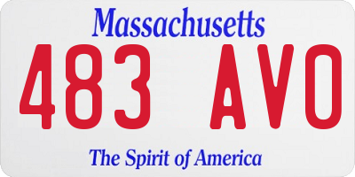 MA license plate 483AV0