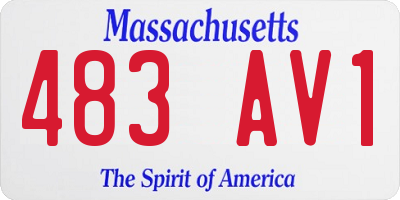 MA license plate 483AV1