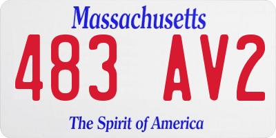 MA license plate 483AV2