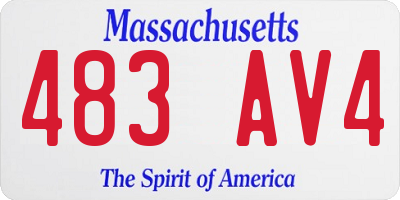 MA license plate 483AV4