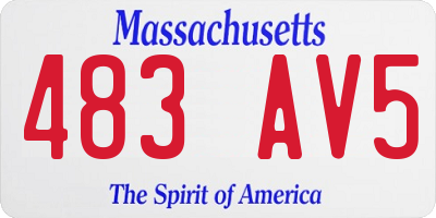MA license plate 483AV5