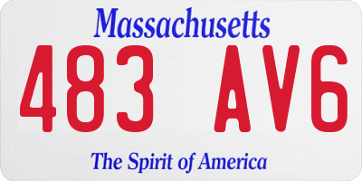 MA license plate 483AV6
