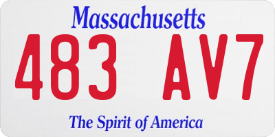 MA license plate 483AV7