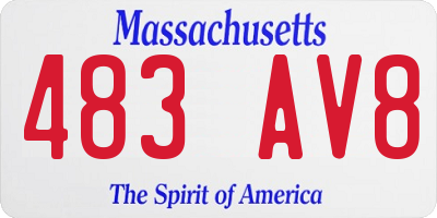 MA license plate 483AV8