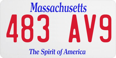 MA license plate 483AV9