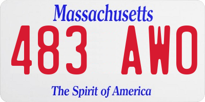 MA license plate 483AW0