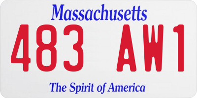 MA license plate 483AW1