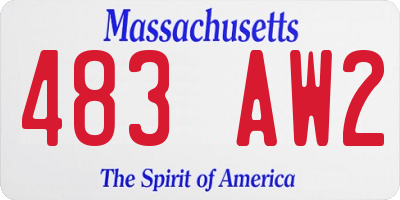 MA license plate 483AW2