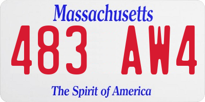 MA license plate 483AW4