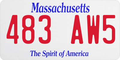MA license plate 483AW5