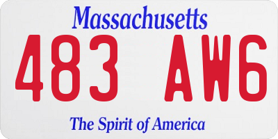 MA license plate 483AW6