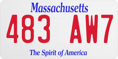 MA license plate 483AW7