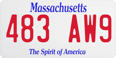 MA license plate 483AW9