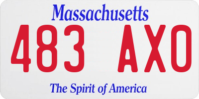 MA license plate 483AX0