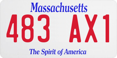MA license plate 483AX1