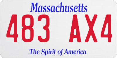 MA license plate 483AX4