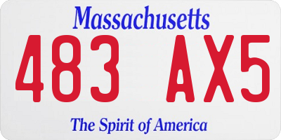 MA license plate 483AX5