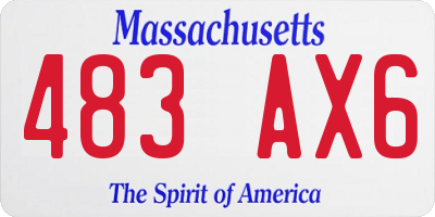 MA license plate 483AX6