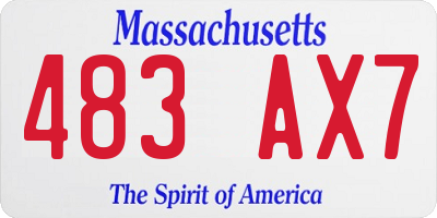 MA license plate 483AX7