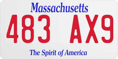 MA license plate 483AX9
