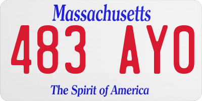 MA license plate 483AY0
