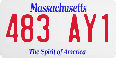 MA license plate 483AY1