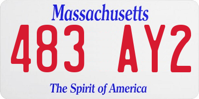MA license plate 483AY2