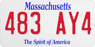 MA license plate 483AY4