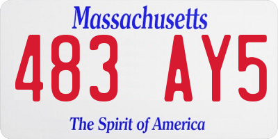 MA license plate 483AY5