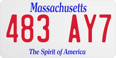 MA license plate 483AY7