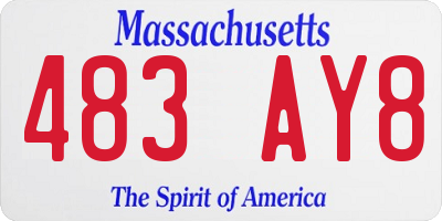 MA license plate 483AY8