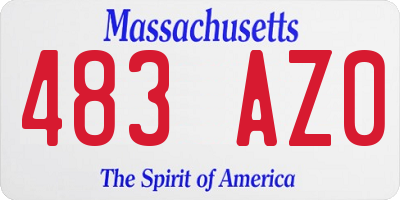 MA license plate 483AZ0