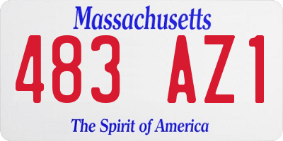 MA license plate 483AZ1