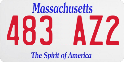MA license plate 483AZ2