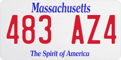 MA license plate 483AZ4