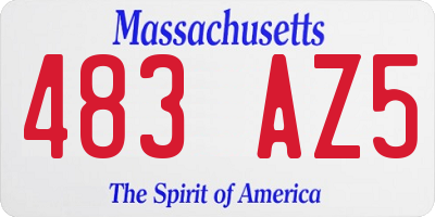 MA license plate 483AZ5