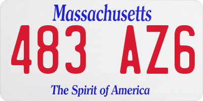 MA license plate 483AZ6