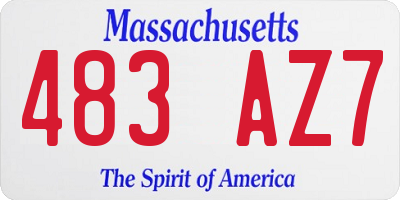 MA license plate 483AZ7